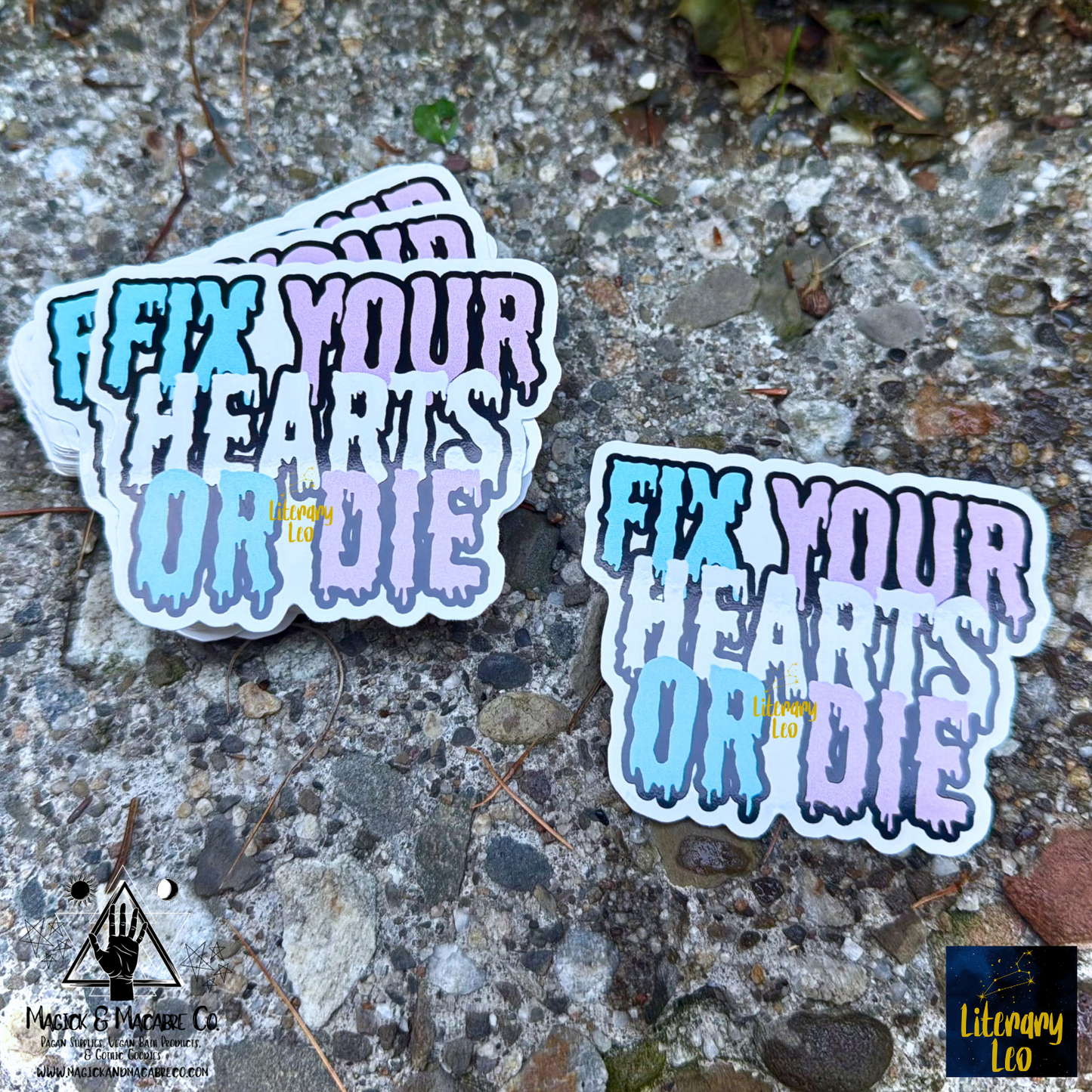 Fix Your Hearts Or Die Sticker | David Lynch / Twin Peaks Inspired