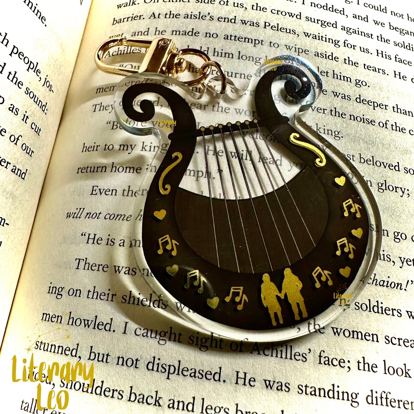 Achilles & Patroclus Lovers Lyre Keychain | Greek Mythology