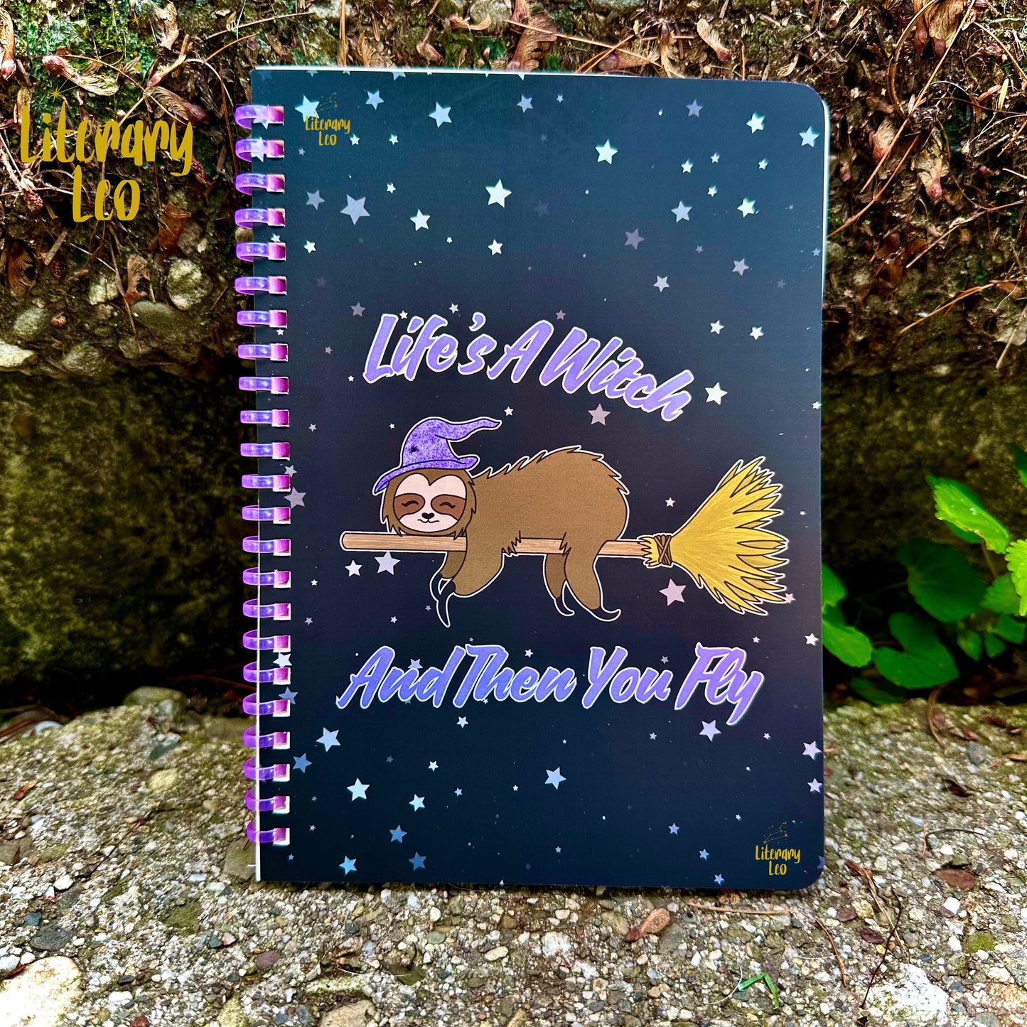 Life's A Witch Sloth Holographic Notebook