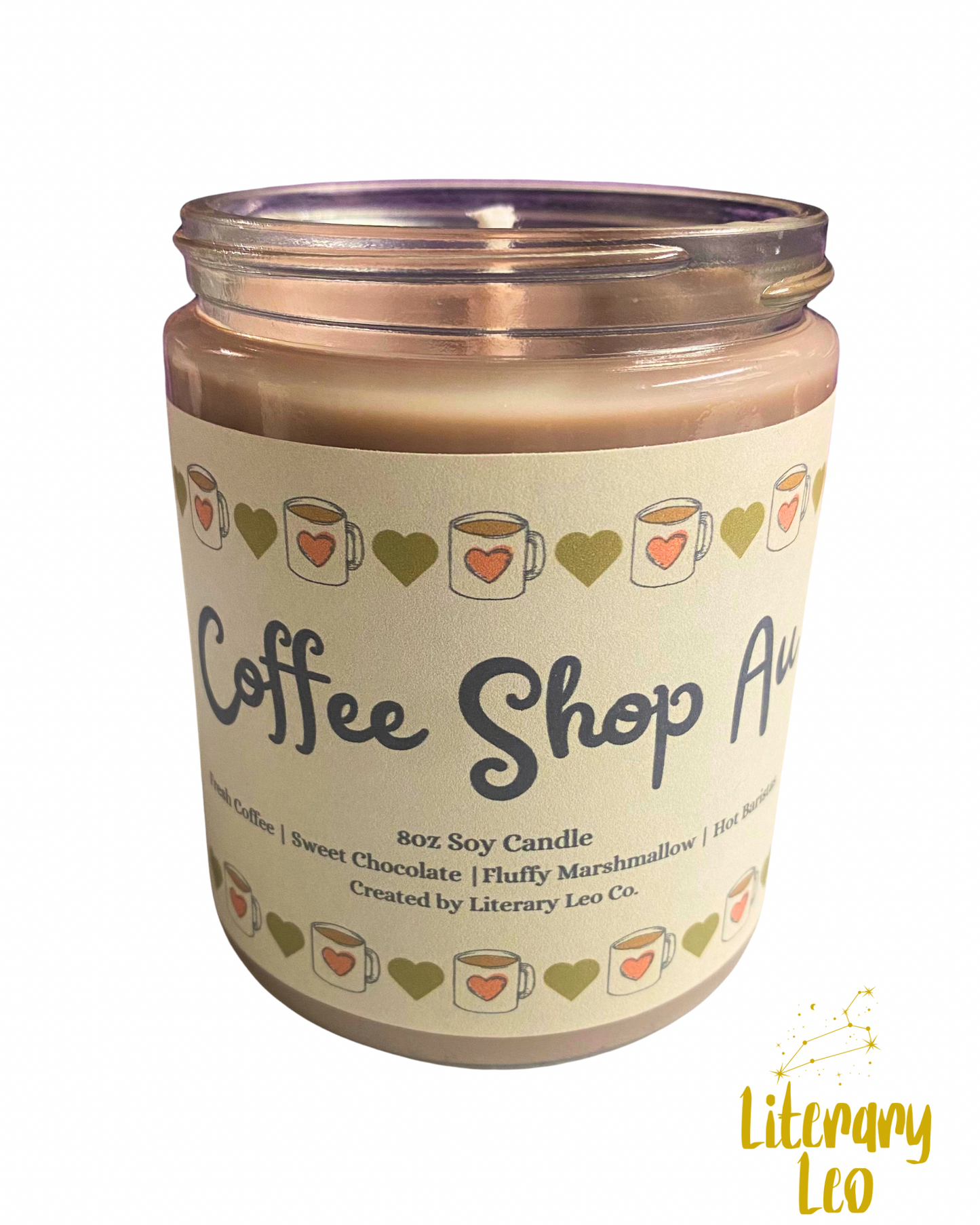 Coffee Shop AU Romance Book Trope Candle (8oz Soy) | Bookish Candle | Secret Santa Gift | Fanfic