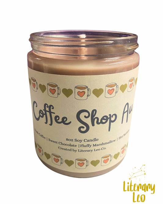 Coffee Shop AU Romance Book Trope Candle (8oz Soy) | Bookish Candle | Secret Santa Gift | Fanfic