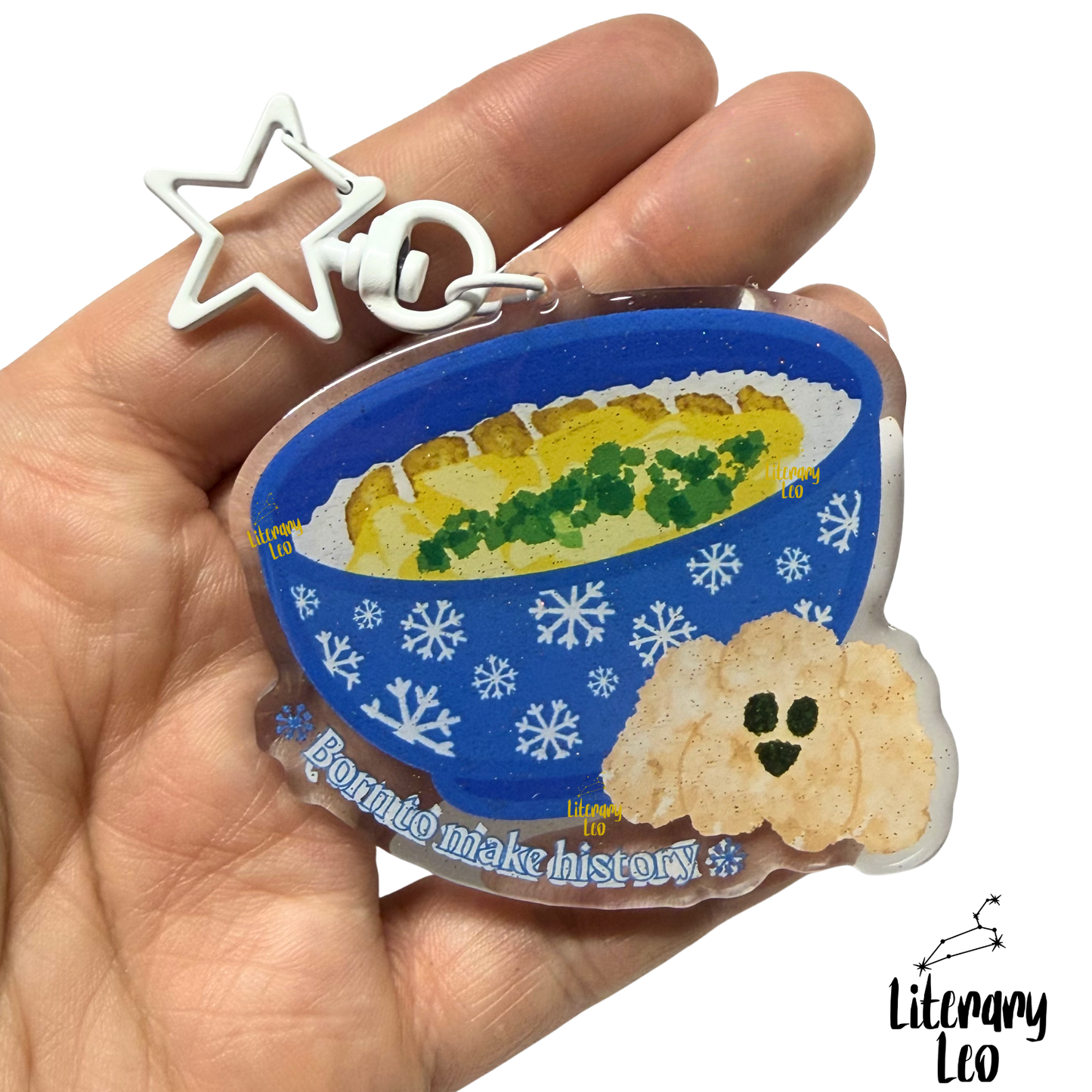 Born To Make History Keychain | Pork Cutlet Bowl & Poodle Onigiri | Sports Anime