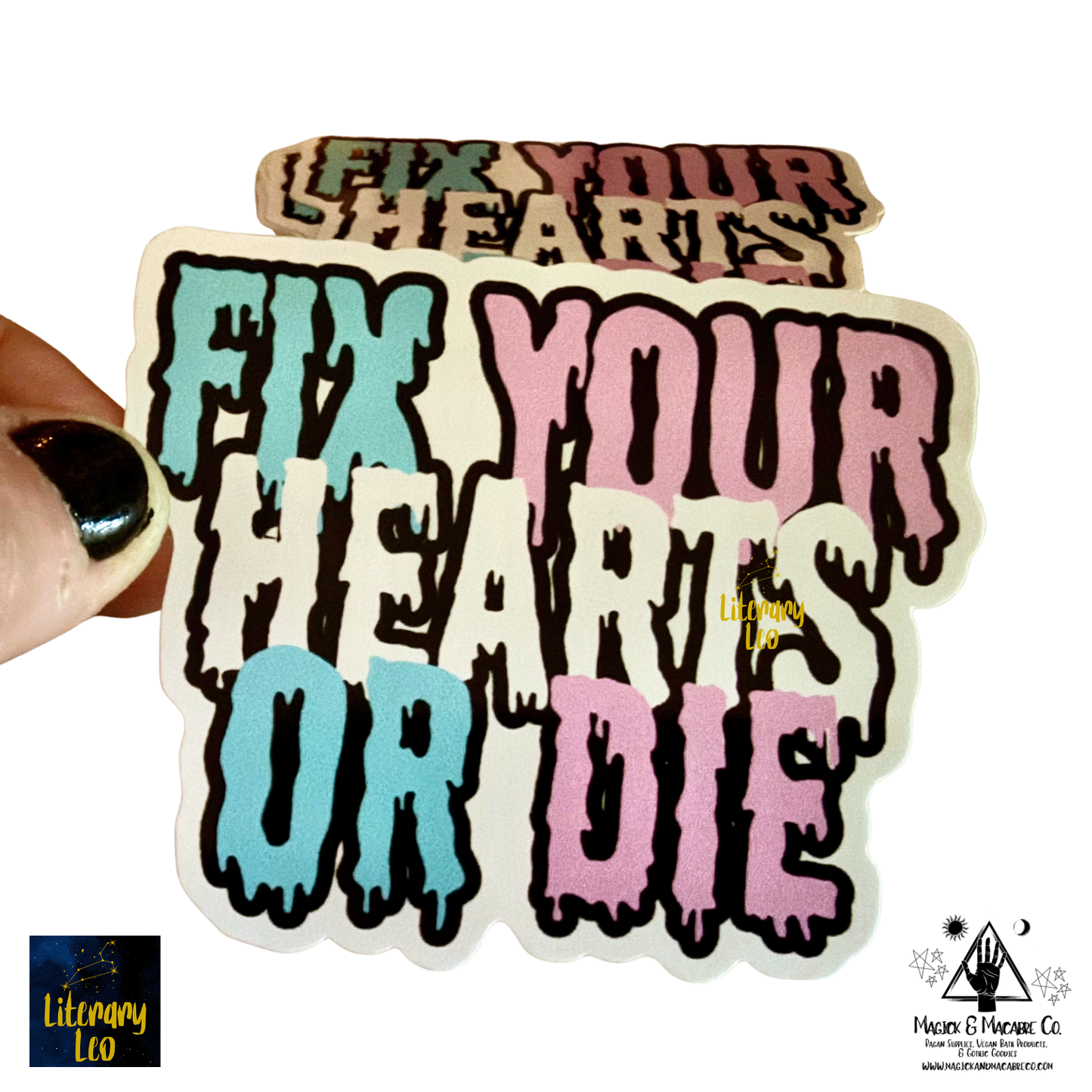 Fix Your Hearts Or Die Sticker | David Lynch / Twin Peaks Inspired
