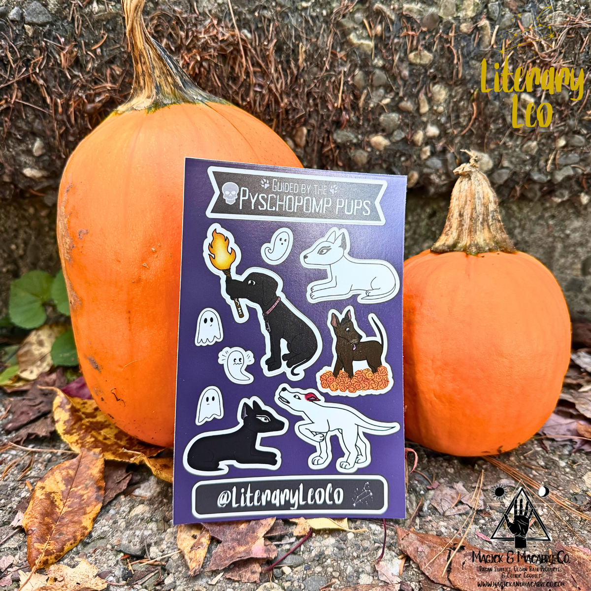 Psychopomp Pups Sticker Sheet | Witchy Sticker Sheet | Hecate | Anubis | Wepwawet | Xoloitzcuintle | Cŵn Annwn