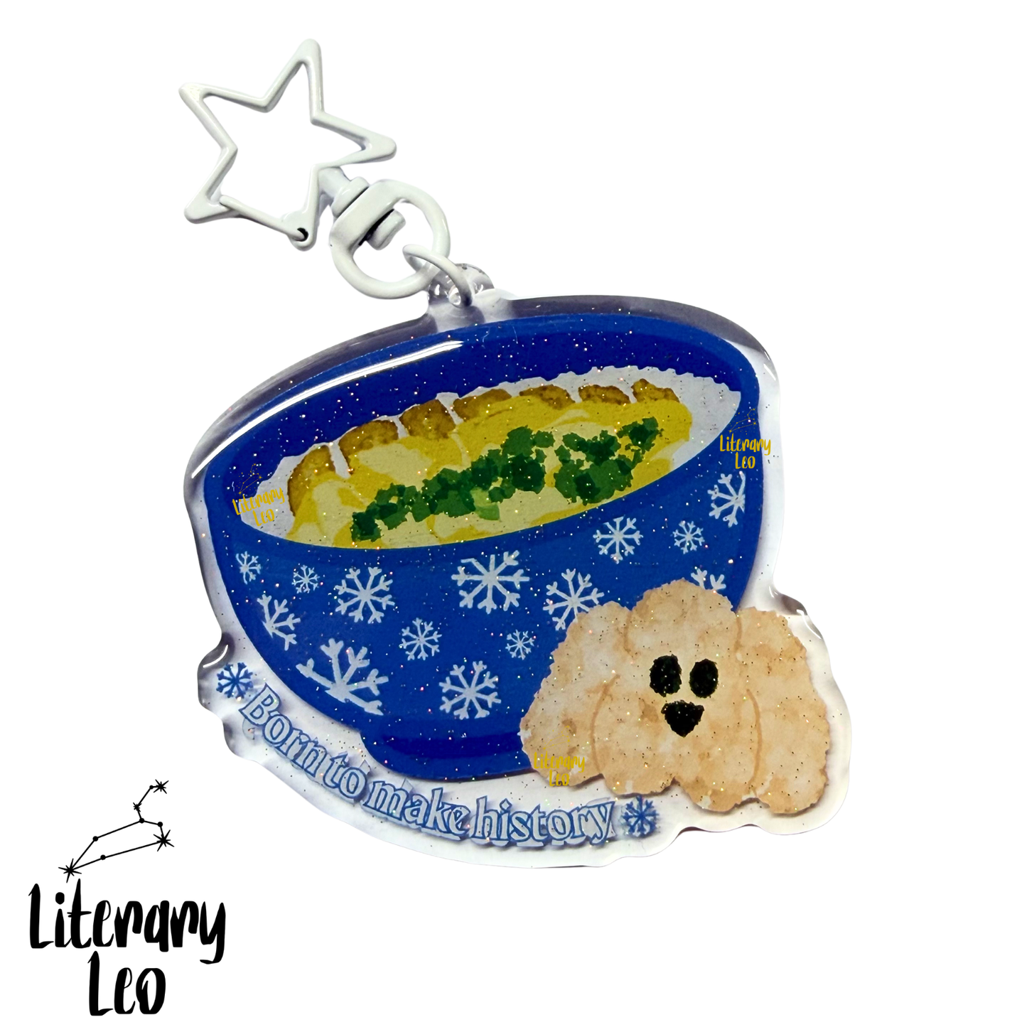 Born To Make History Keychain | Pork Cutlet Bowl & Poodle Onigiri | Sports Anime