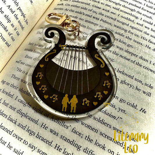 Achilles & Patroclus Lovers Lyre Keychain | Greek Mythology