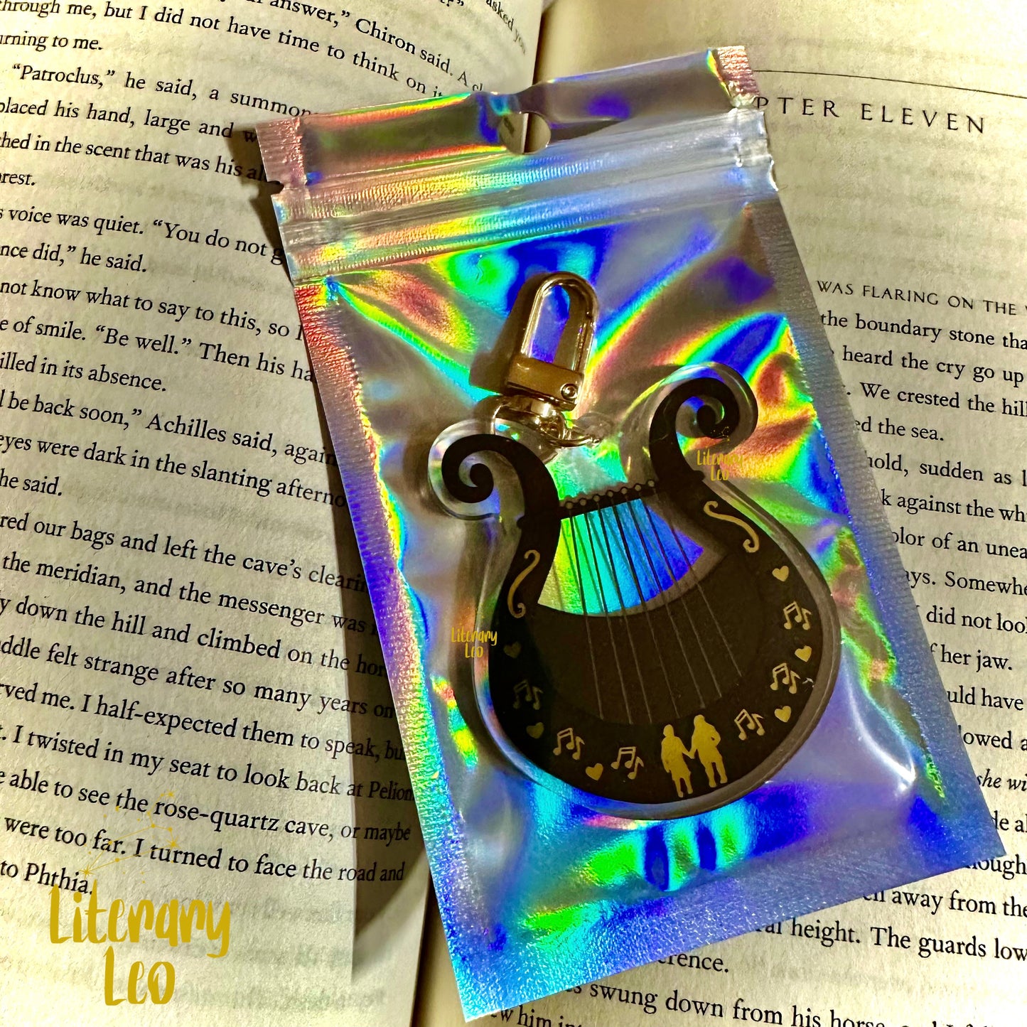 Achilles & Patroclus Lovers Lyre Keychain | Greek Mythology