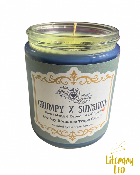 Grumpy X Sunshine Romance Book Trope Candle (8oz Soy) | Bookish Candle | Secret Santa Gift