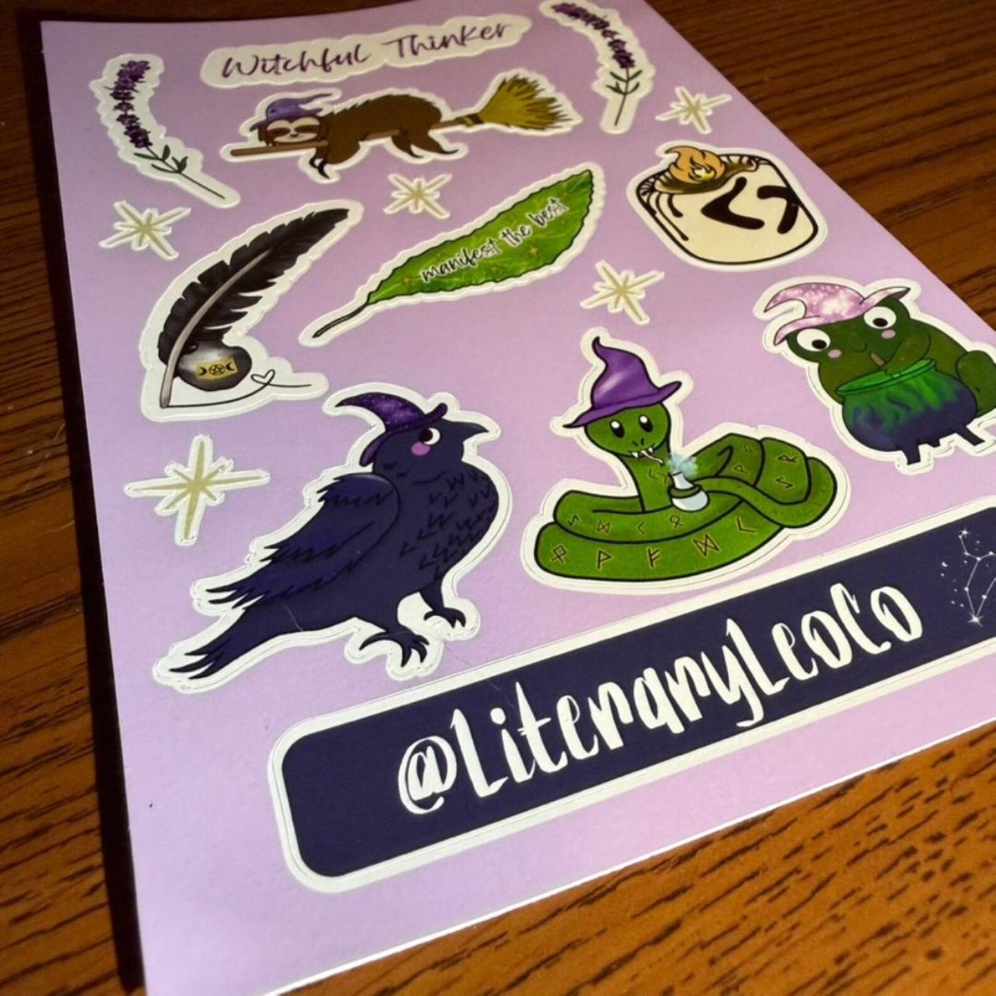 Witchful Thinker Sticker Sheet | Witch Familiar Stickers | Witchcraft | Whimsical Witchy Sticker Sheet | Pagan Art