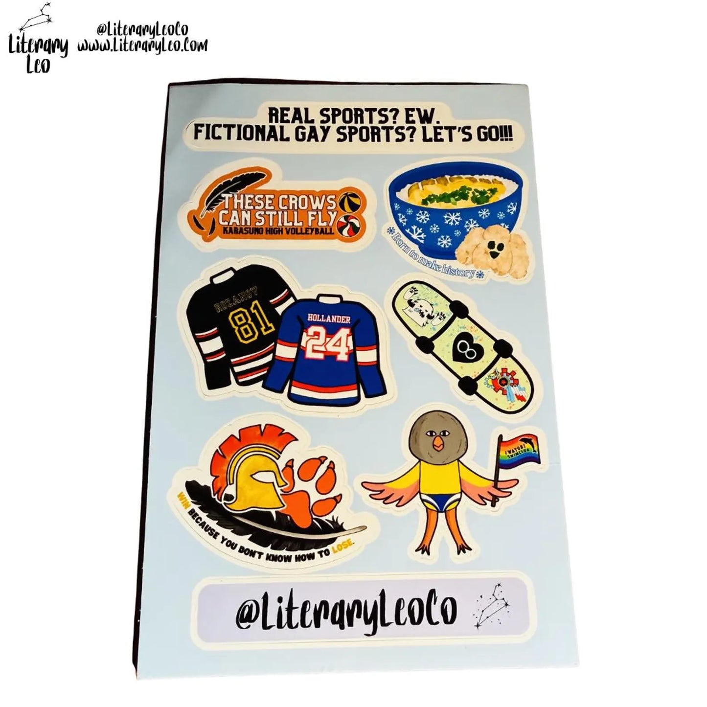 Gay Sports Sticker Sheet (4x6) | AFTG | Heated Rivalry | Free! | Sk8 | Yuri On Ice | Haikyu!