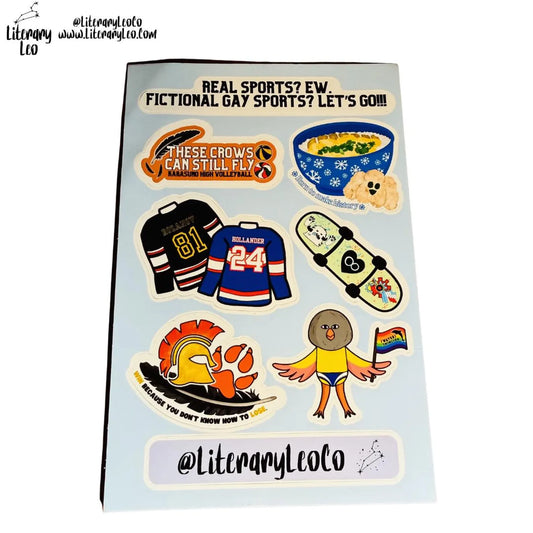 Gay Sports Sticker Sheet (4x6) | AFTG | Heated Rivalry | Free! | Sk8 | Yuri On Ice | Haikyu!