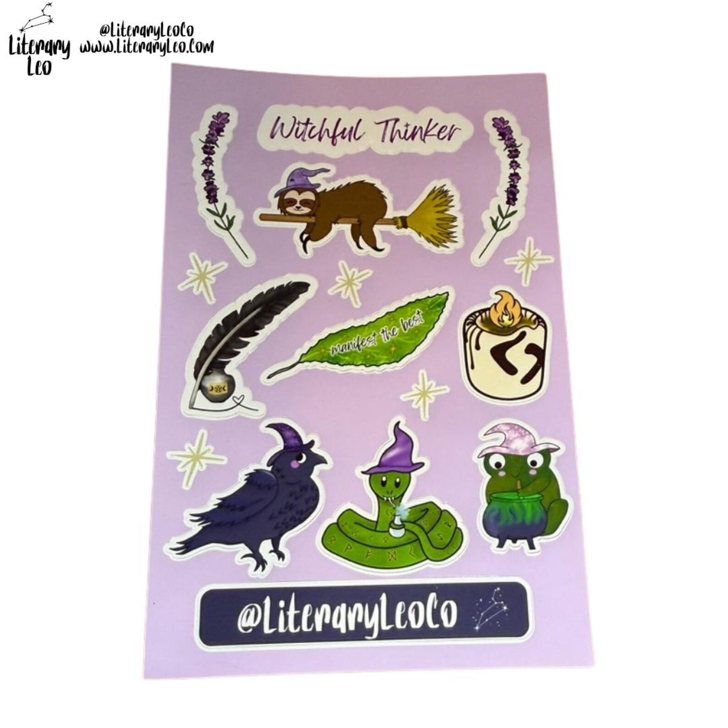 Witchful Thinker Sticker Sheet | Witch Familiar Stickers | Witchcraft | Whimsical Witchy Sticker Sheet | Pagan Art